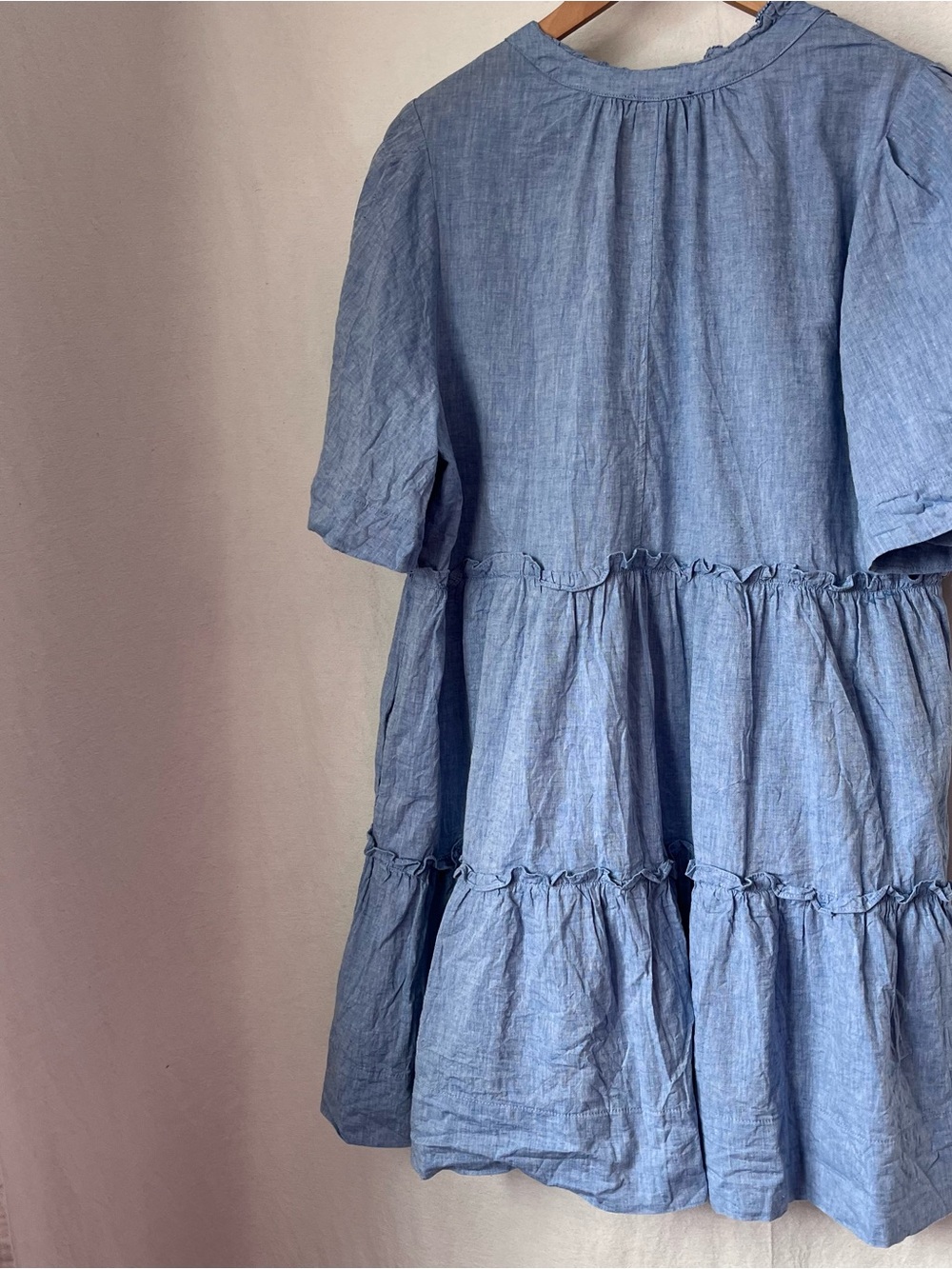 Tuckernuck Chambray Crawford Dress Cotton & Linen Short Sleeve Size XL - Picture 5 of 10